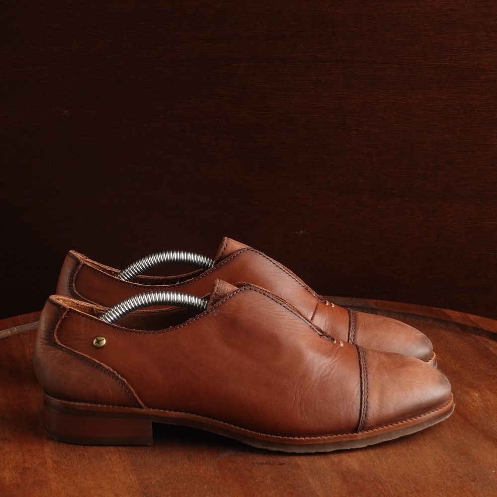 Pikolinos Oxfords WMS SZ EU 37 US 6.5-7 Brown Royal Laceless Leather Preppy Shoe